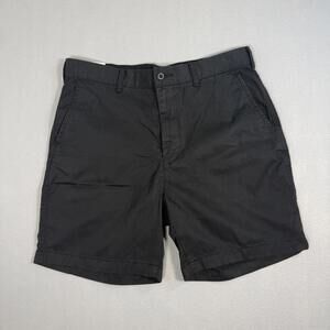 Uniqlo NWT Men's Black 7" Inseam Cotton Flat Front Chino Shorts
